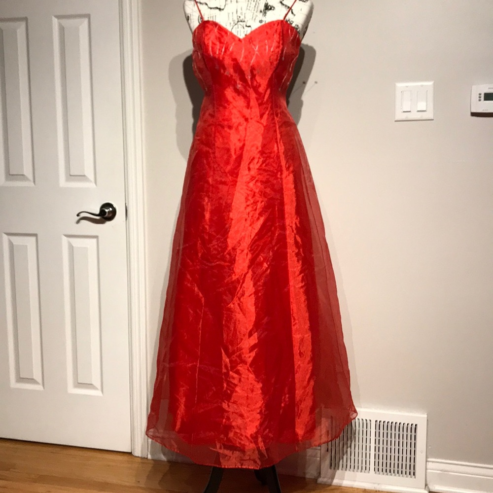 NWOTMorgan&Co Organza Vibrant Vintage y2k Corset Gown Formal Evening embellish 4